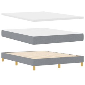 vidaXL Lit à Ressorts avec matelas Gris clair 160 x 200 cm tissu
