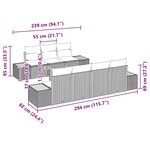 vidaXL Ensemble de canapé de jardin avec coussin 8 Pièces Noir Poly rotin