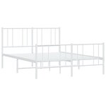vidaXL Cadre de lit métal avec tête de lit/pied de lit blanc 120x190cm