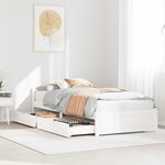 vidaXL Cadre de lit sans matelas blanc 90x200 cm bois de pin massif