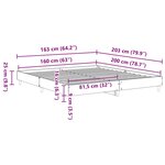 vidaXL Cadre de lit sans matelas gris béton 160x200 cm bois ingénierie
