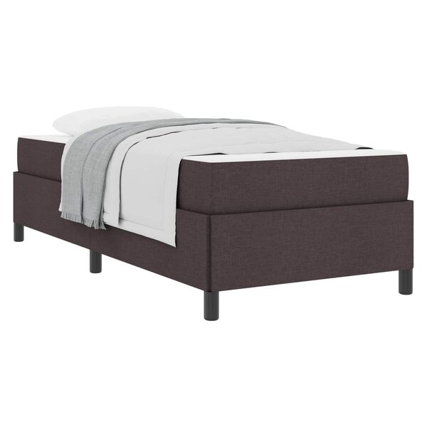 vidaXL Lit à ressorts Marron foncé 80 x 200 cm tissu