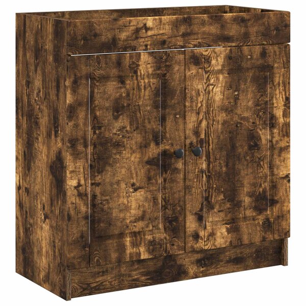 vidaXL Armoire sous évier de salle de bain Chêne fumé