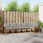 vidaXL Ensemble de canapés d'extérieur 6 pc Naturel et gris clair