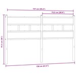 vidaXL Tête de lit chêne fumé 150 cm fer et bois d'ingénierie