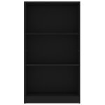 vidaXL Bibliothèque 3 niveaux Noir 60x24x109 cm Bois d'ingénierie