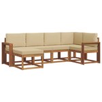 vidaXL Ensemble de canapés d'extérieur 6 pc Naturel et Beige