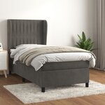 vidaXL Sommier à lattes de lit et matelas Gris foncé 90x190 cm Velours