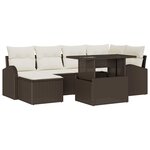 vidaXL Ensemble de canapé de jardin avec coussin 7 Pièces Marron et crème