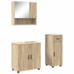 vidaXL Ensemble de mobilier de salle de bain 3 Pièces Chêne Sonoma