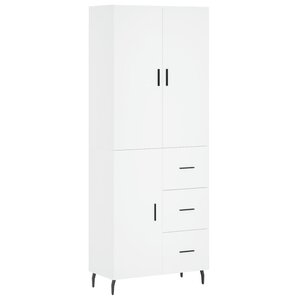 vidaXL Buffet haut Blanc 69 5x34x180 cm Bois d'ingénierie