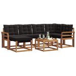 vidaXL Ensemble de canapés d'extérieur 7 pc Naturel et Noir