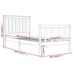 vidaXL Cadre de lit sans matelas blanc bois massif