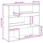 vidaXL Cloison de séparation noir 100x33x94 5 cm bois d'ingénierie
