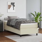 vidaXL Lit à sommier tapissier avec matelas Crème 90x190 cm Similicuir