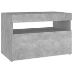 vidaXL Table de chevet avec lumières LED gris béton 60x35x40 cm