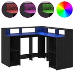 vidaXL Bureau Chêne noir 130x130x91 cm Bois d'ingénierie