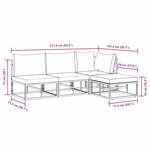 vidaXL Ensemble de canapé de jardin avec coussin 4 Pièces Noir Aluminium