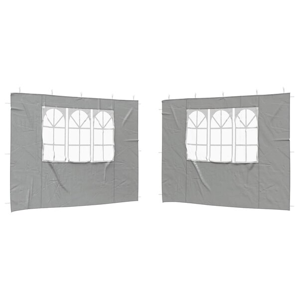 vidaXL Mur de tente de fête 2 Pièces 300 x 195 cm Gris clair PE et acier