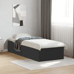 vidaXL Cadre de lit sans matelas noir 100x200 cm