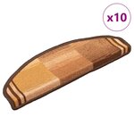 vidaXL Tapis d'escalier autoadhésifs 10 Pièces 65x21x4 cm Marron