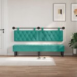 vidaXL Tête de lit suspendue Turquoise Velours