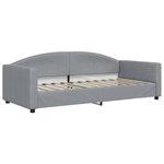 vidaXL Lit de jour avec gigogne et tiroirs gris clair 90x200 cm tissu
