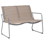 Salon de jardin meuble d'extérieur ensemble de mobilier 4 pièces tissu et acier taupe 02_0016282
