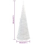 vidaXL Sapin de Noël artificiel escamotable 50 LED blanc 120 cm
