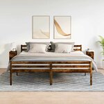 vidaXL Tables de chevet avec tiroir 2 Pièces chêne fumé 20x36x60 cm