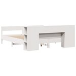 vidaXL Lit bibliothèque sans matelas blanc 200x200 cm bois pin massif