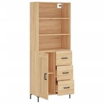 vidaXL Buffet haut Chêne sonoma 69 5x34x180 cm Bois d'ingénierie