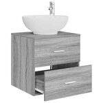 vidaXL Vanité de lavabo mural Sonoma gris 49 5 x 44 5 x 66 5 cm