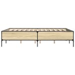 vidaXL Cadre de lit chêne sonoma 140x190 cm bois d'ingénierie et métal