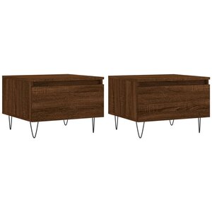 vidaXL Tables basses 2 Pièces chêne marron 50x46x35 cm bois d'ingénierie