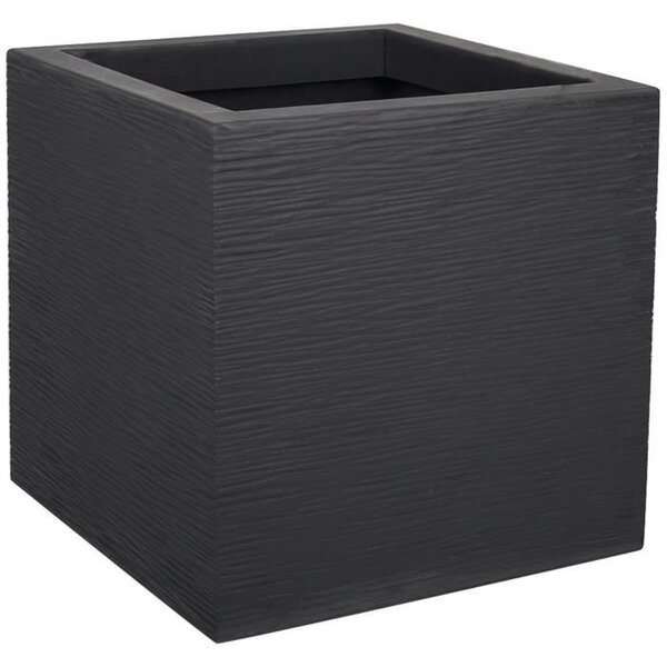 EDA PLASTIQUE Bac a fleurs carré Graphit Up - 21 L - 29,5 x 29,5 x 29,5 cm - Gris anthracite