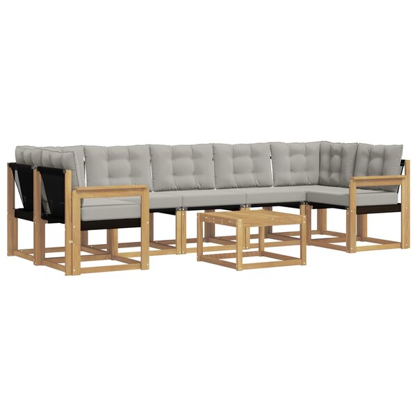 vidaXL Ensemble de canapés d'extérieur 8 pc Blanc et gris clair