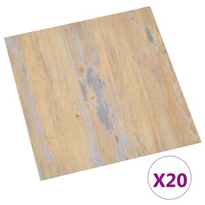 vidaXL Dalles de plancher autoadhésives 20 Pièces PVC 1 86 m² marron