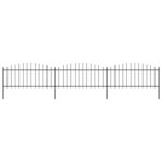 vidaXL Clôture de jardin à dessus en lance Acier (0 5-0 75)x5 1 m Noir