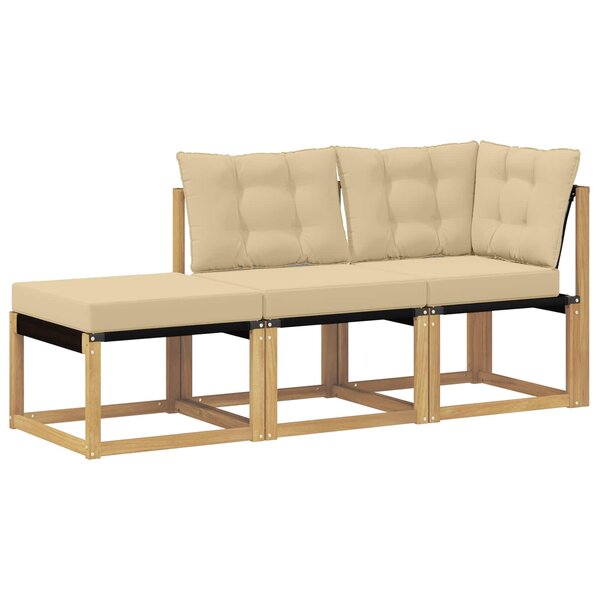 vidaXL 3 pc Unité de canapé sectionnel Blanc