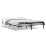 vidaXL Cadre de lit sonoma gris 150x200 cm bois d'ingénierie et métal