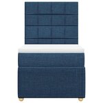 vidaXL Sommier à lattes de lit avec matelas Bleu 90x200 cm Tissu