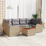 vidaXL Ensemble de canapé de jardin 7 Pièces Beige  gris clair