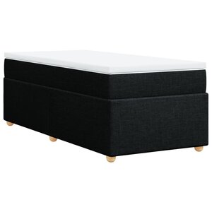 vidaXL Sommier à lattes de lit avec matelas Noir 100x200 cm Tissu