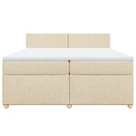 vidaXL Sommier à lattes de lit avec matelas Crème 200x200 cm Tissu