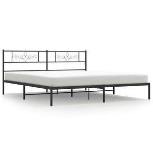 vidaXL Cadre de lit métal sans matelas avec tête de lit noir 183x213cm