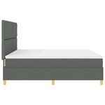 vidaXL Lit à ressorts avec tête de lit Gris foncé 180 x 200 cm tissu