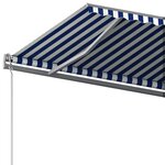 vidaXL Auvent manuel rétractable sur pied 600x300 cm Bleu/Blanc