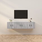 vidaXL Meubles TV muraux 3 Pièces sonoma gris 57x34 5x40 cm