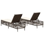 vidaXL Chaises longues lot de 2 avec table marron résine tressée